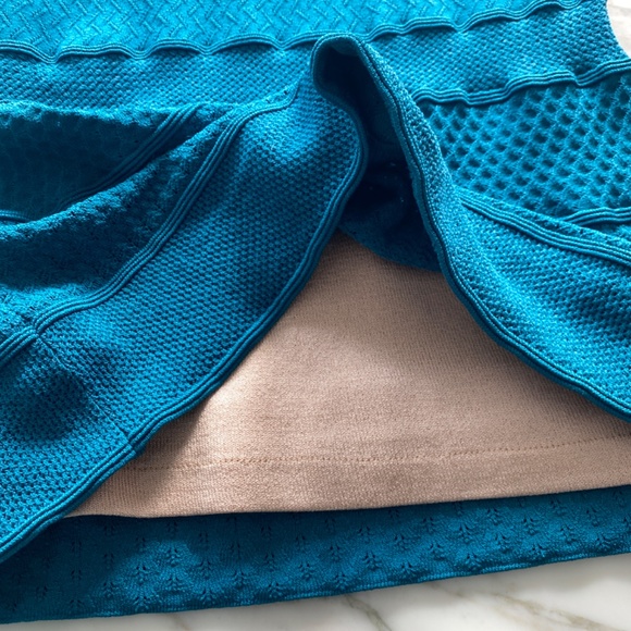 CATHERINE MALANDRINO Teal Knit Mini Dress - Picture 5 of 7
